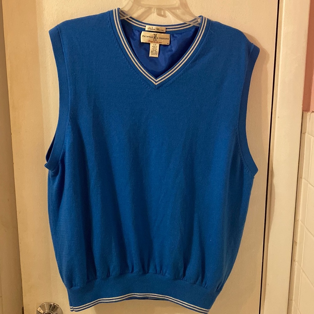 Fairway & Greene Merino Wool Lined Golf Vest Sz L